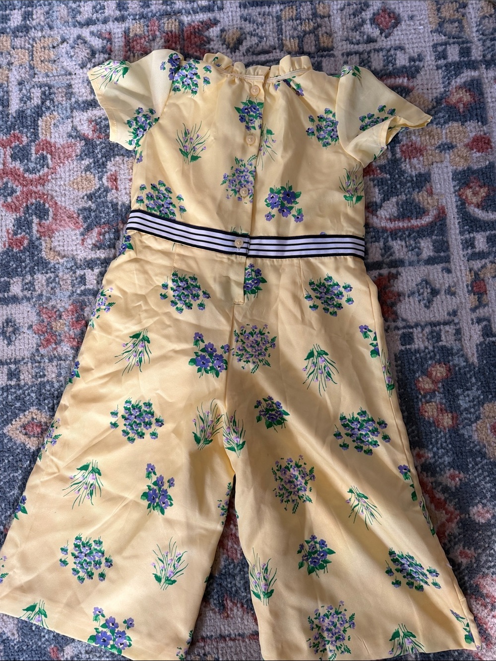 Janie & Jack, Absolutely Gorgeous girls Floral Jumpsuit with striped waistband - Picture 7 of 9